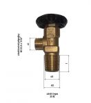 lahvový uzavírací ventil Argon (závit čepu 25 E), 0775838