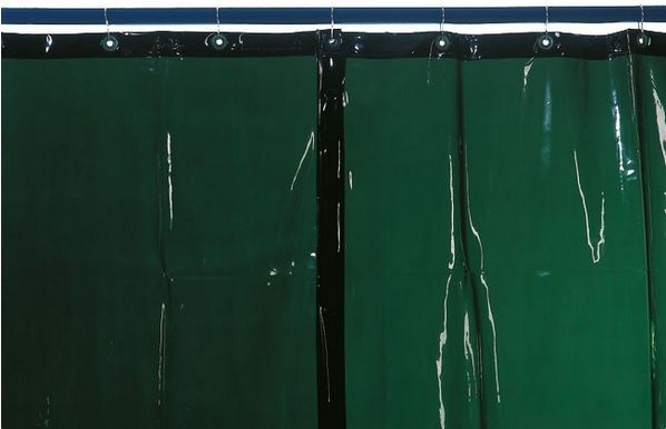 Kemper v. 2600 x š. 1300mm - svářečská zástěna zelená, 70 100 305